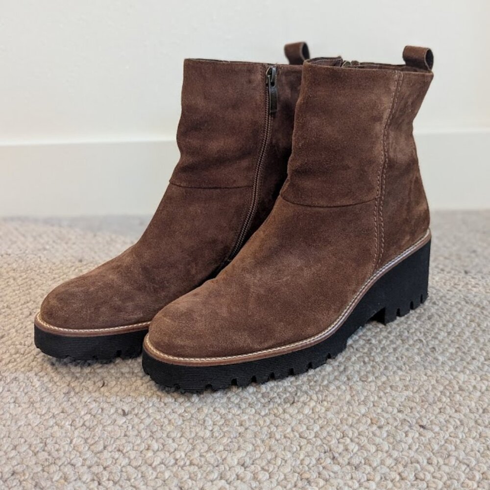 Paul Green Brown Suede Jano Lug Sole Ankle Boots Size 9